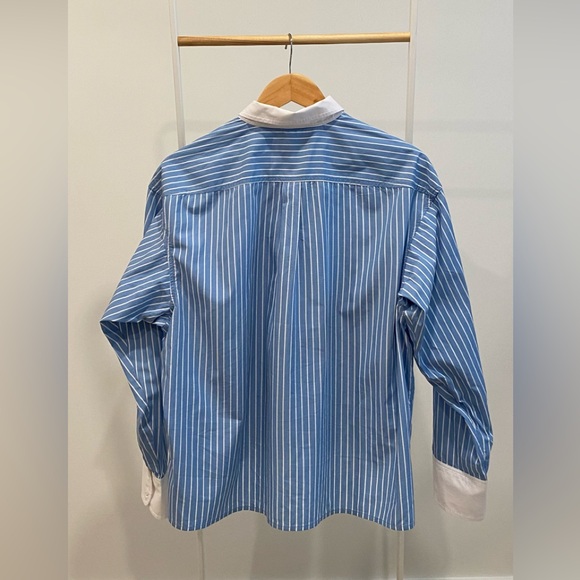 J.Crew Button Up Shirt Stripe Cropped - Picture 4 of 4